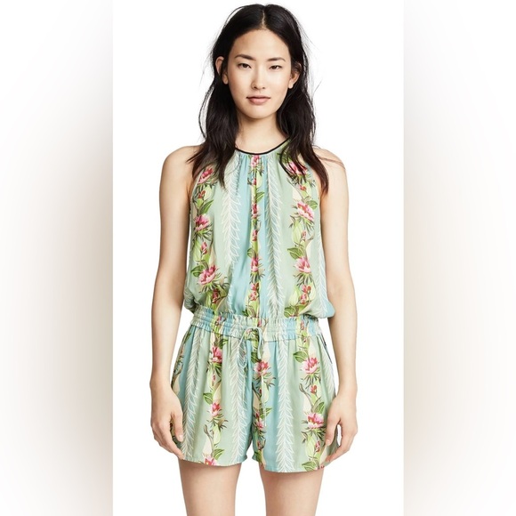 Scotch & Soda POOLSIDE TROPICAL JUMPER ROMPER elastic waist floral print SZ XS - Picture 10 of 11